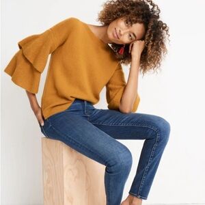 Madewell Golden Harvest Tiered Sleeve Pullover Sweater Coziest Yarn Wool Blend